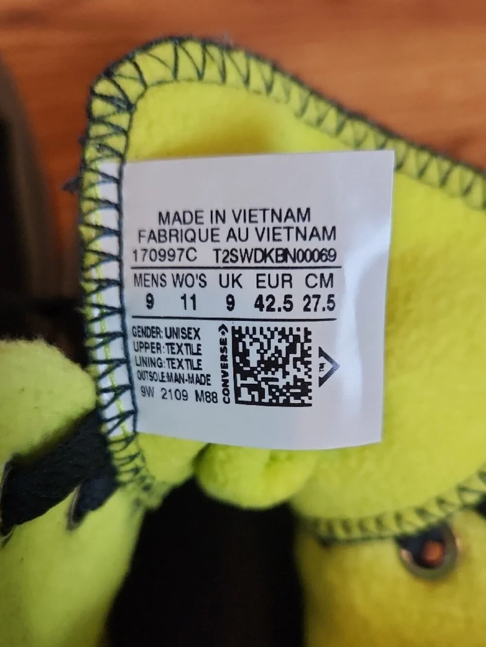 Converse Black High Top Sneakers with Neon Fleece Lining